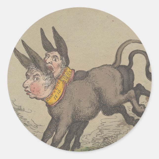 Donkeys - Round Stickers for Stationery (Vorderseite)