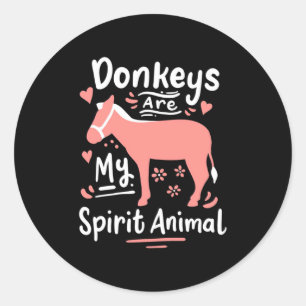 Donkeys sind meine Geistertiere Runder Aufkleber