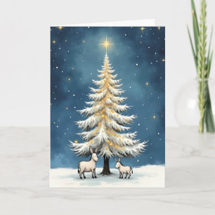 Donkeys und Weihnachtsbaum Feiertagskarte