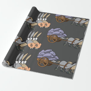 Donkies, das einen Wagen zieht Geschenkpapier