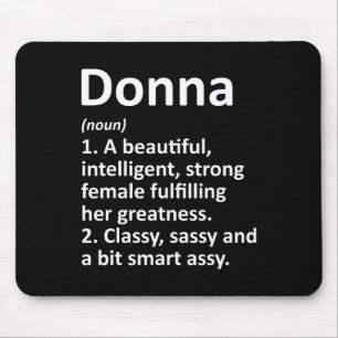 Donna Definition Personalisiert Name Funny Christm Mousepad