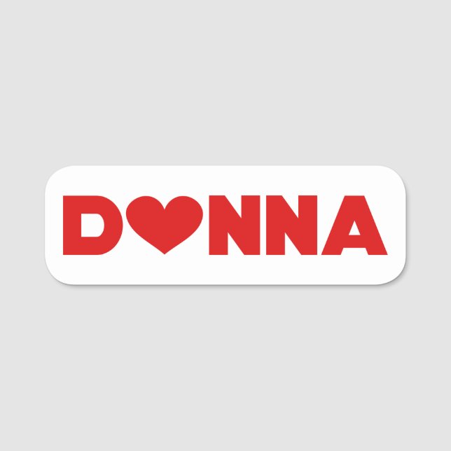 Donna Liebe Namensschild (Vorderseite)
