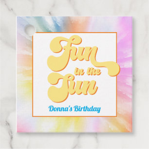 DONNA Retro Schriftart Gefärbte Krawatte Pool Part Geschenkanhänger