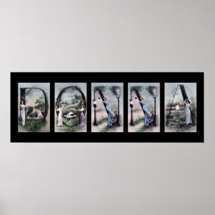 DONNA Vintag Alphabet Letter Name Art Poster
