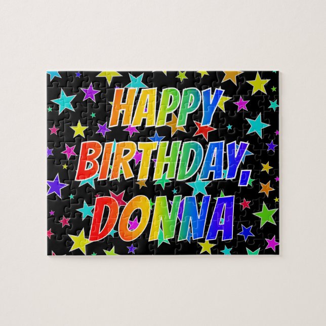 "DONNA" Vorname, Spaß "GLÜCKLICHER GEBURTSTAG" Puzzle (Horizontal)