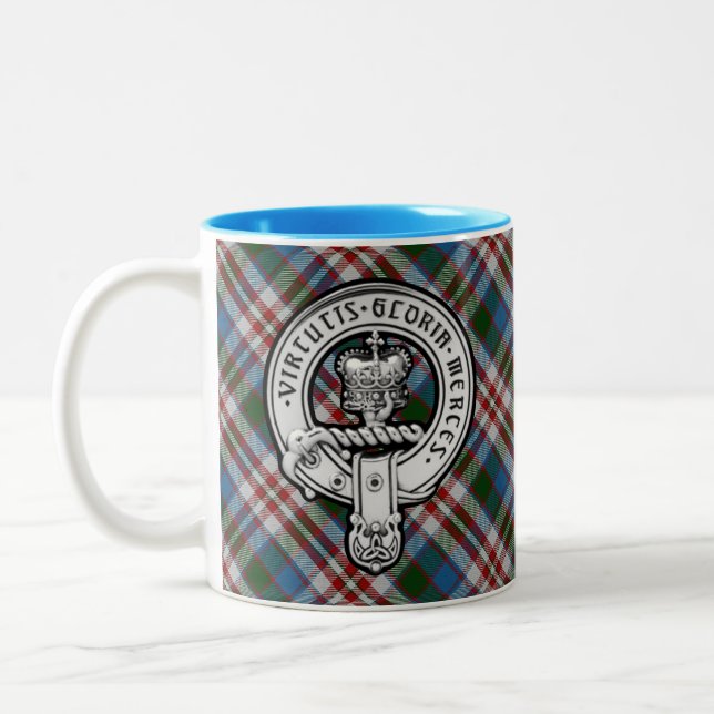 Donnachaidh (Robertson) Dress tartan Wappen Zweifarbige Tasse (Links)