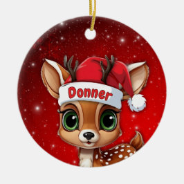 Donner Baby Deer, Fawn, Doe, Reindeer🦌 🎄 Keramik Ornament