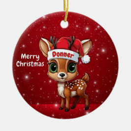 Donner Baby Deer, Fawn, Doe, Reindeer🦌 🎄 Keramik Ornament