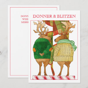 DONNER BLITZE 5x7 Flache Weihnachtskarte Feiertagskarte