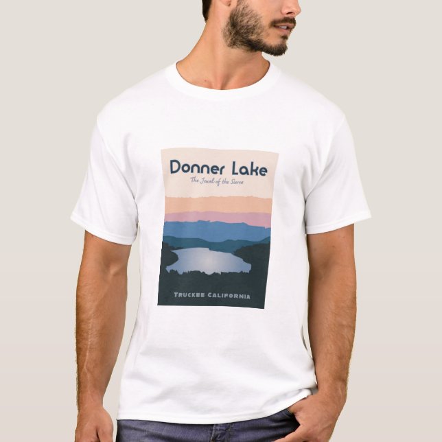 Donner Lake Vintage Travel Poster T-Shirt (Vorderseite)