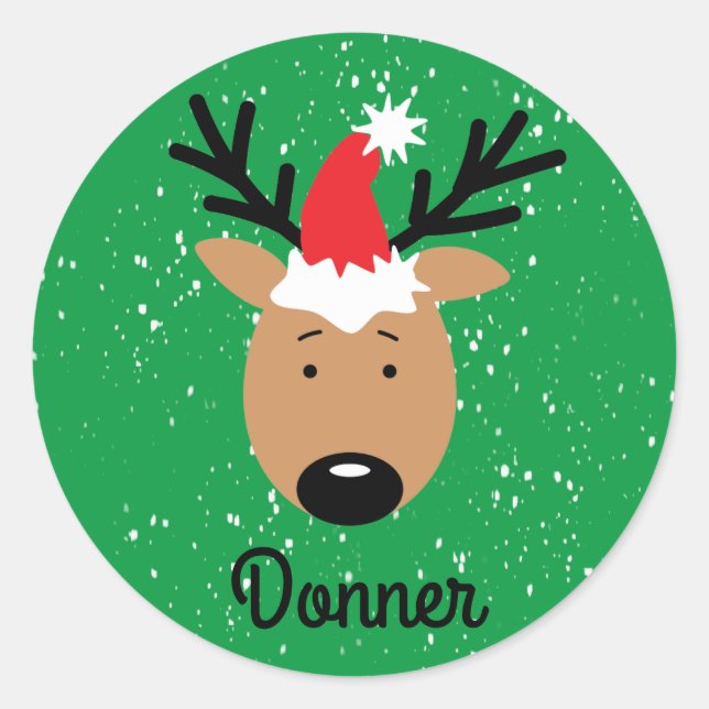 Donner Reindeer Classic Round Sticker (Vorderseite)