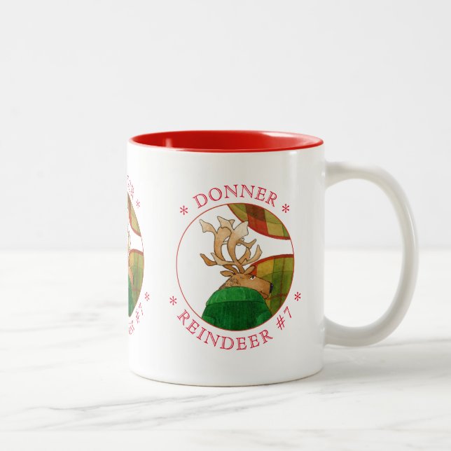 DONNER REINDEER Red Two-Tone Tasse (Rechts)