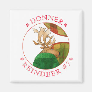 DONNER REINDEER Square Magnet