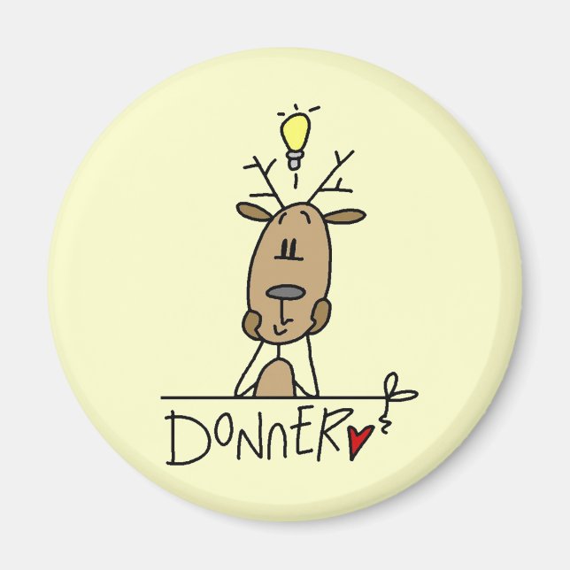 Donner Reindeer Weihnachtsgeschenke und T - Shirt Magnet (Vorne)