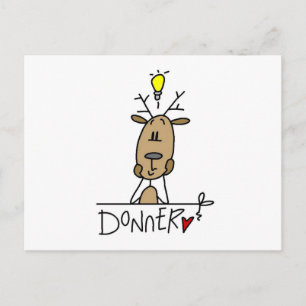 Donner Rentier T - Shirt und Geschenke Postkarte