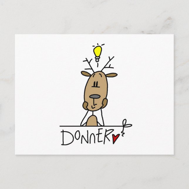 Donner Rentier T - Shirt und Geschenke Postkarte (Vorderseite)