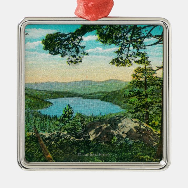 Donner See, Kalifornien von Ridge Ornament Aus Metall (Vorne)