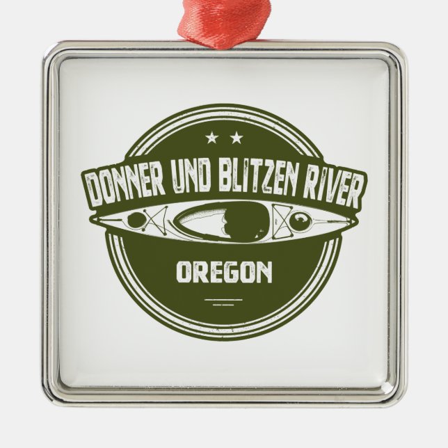 Donner und Blitzen Fluss Oregon Kayaking Ornament Aus Metall (Vorne)