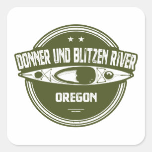 Donner und Blitzen Fluss Oregon Kayaking Quadratischer Aufkleber