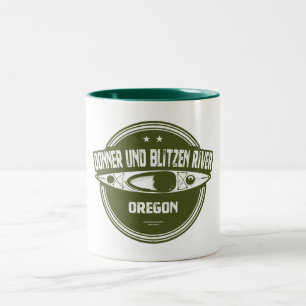 Donner und Blitzen Fluss Oregon Kayaking Zweifarbige Tasse