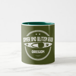 Donner und Blitzen Fluss Oregon Kayaking Zweifarbige Tasse