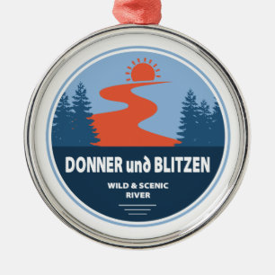Donner und Blitzen Wild und Landschaftlicher Fluss Ornament Aus Metall