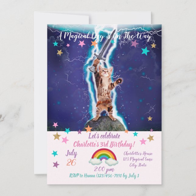 Donnerkatze Einladung (Vorderseite)