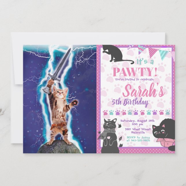 Donnerkatze Einladung (Vorderseite)