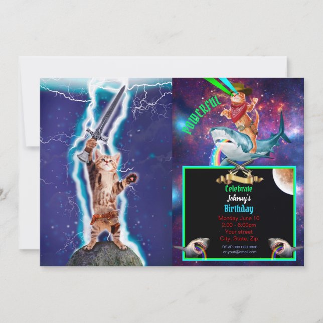 Donnerkatze Einladung (Vorderseite)