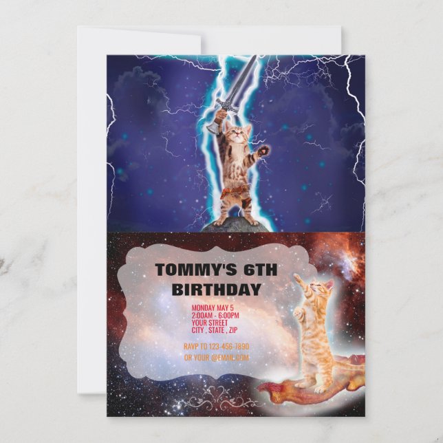 Donnerkatze Einladung (Vorderseite)