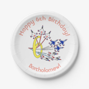 Donnervögel 6. Geburtstag Papierplatte Pappteller