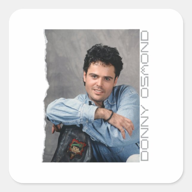 Donny osmond quadratischer aufkleber (Vorderseite)