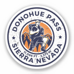 Donohue Pass Wanderung siera nevada alpine Trails Aufkleber
