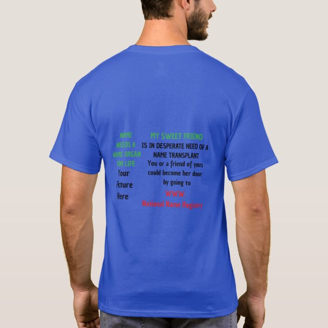Donor Unisex Dark Basic T - Shirt (Rückseite)