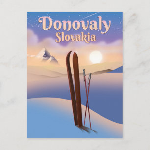 Donovaly Slowakei Ski-Plakat. Postkarte