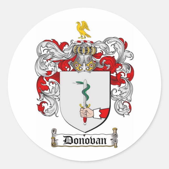 DONOVAN-FAMILIENWAPPEN - WappenSCHacht DONOVAN Runder Aufkleber (Vorderseite)