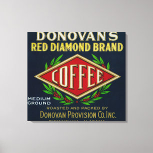 Donovan's Coffee LabelBirmingham, AL Leinwanddruck