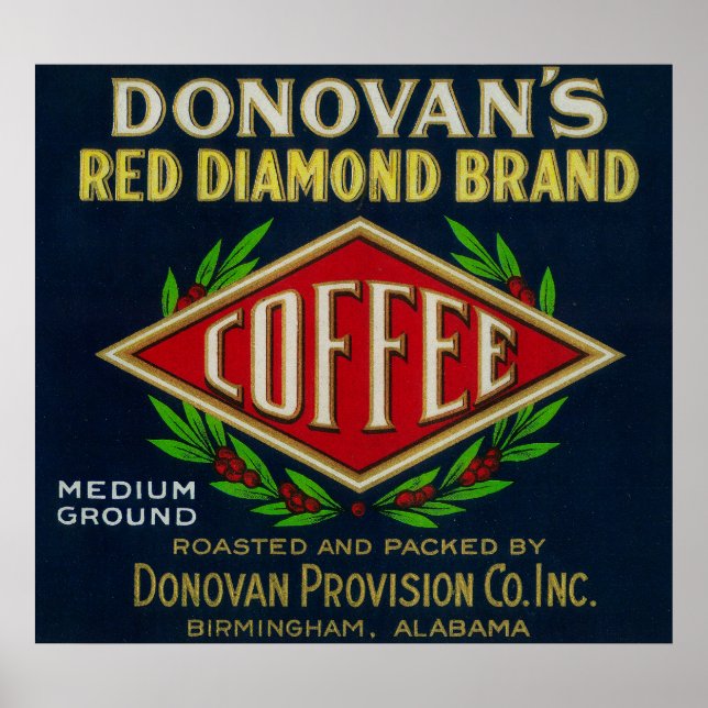 Donovan's Coffee LabelBirmingham, AL Poster (Vorne)