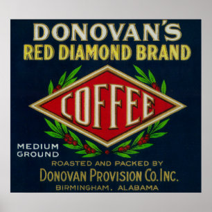 Donovans Kaffee LabelBirmingham, AL Poster