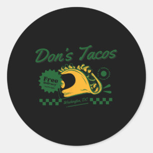 Don's Tacos - Funny Patriotic Let's Go Taco Tariff Runder Aufkleber