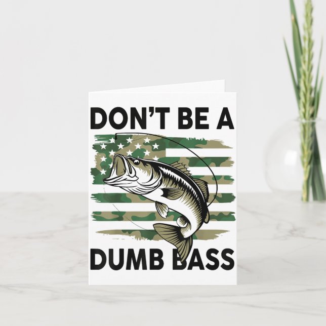 Don't Be A Dumb B Fish American Flag Camo Funny Me Karte (Vorderseite)