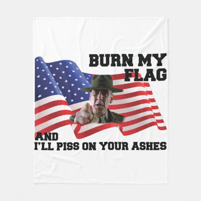 Don't burn my flag  fleecedecke (Vorderseite)