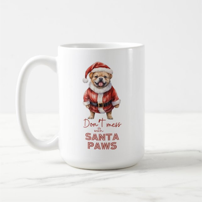 'Don't chess with Santa Paws' niedlicher Hundelieb Kaffeetasse (Links)