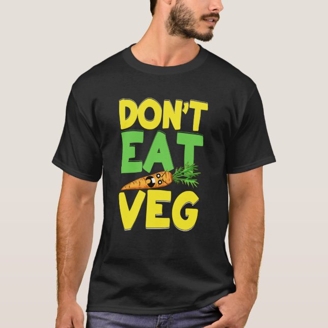 Don't Eat Veg Angry Carrot Costume Vegans T-Shirt (Vorderseite)