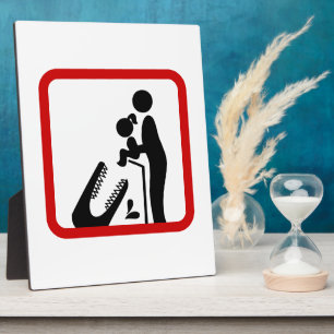 Don't Feed Daughter To The Crocodile Zoo Sign Fotoplatte