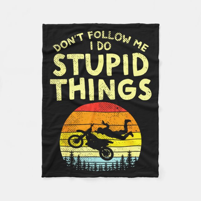 Dont Follow Me Stud Things Funny Motocross Dirt Bi Fleecedecke (Vorderseite)