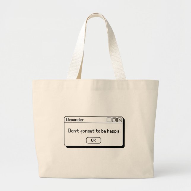 dont forget to be happy design  jumbo stoffbeutel (Vorne)