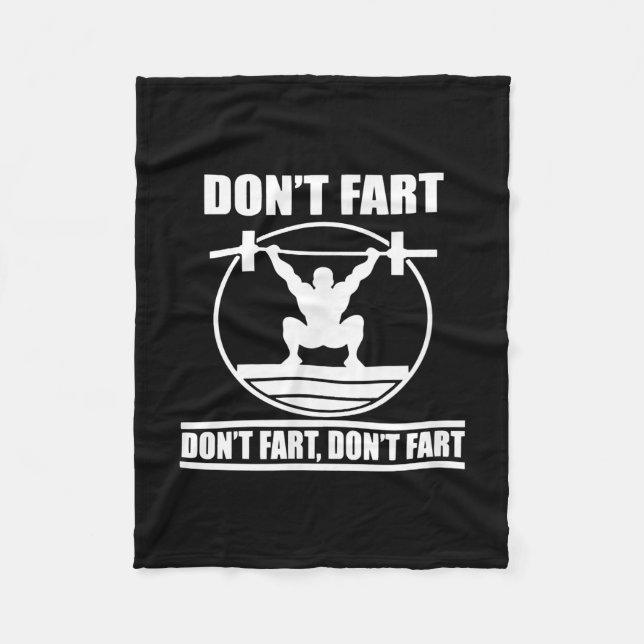 Dont Furz Funny Gym Workout Squat für Bodybuilder Fleecedecke (Vorderseite)