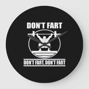 Dont Furz Funny Gym Workout Squat für Bodybuilder Große Wanduhr