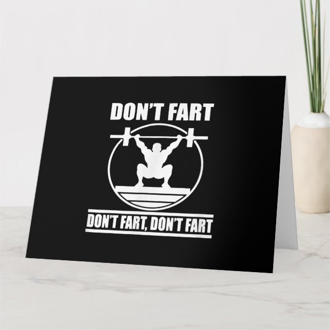 Dont Furz Funny Gym Workout Squat für Bodybuilder Karte (Vorderseite)